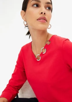 bonprix T-shirt manches longues détails œillets|Femme T-Shirts & Tops