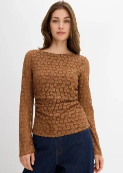 bonprix T-shirt manches longues en dentelle|Femme T-Shirts & Tops