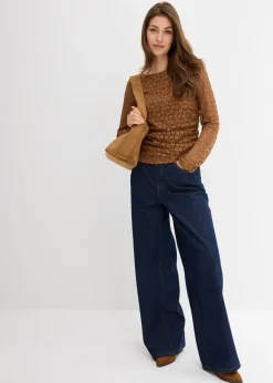 bonprix T-shirt manches longues en dentelle|Femme T-Shirts & Tops