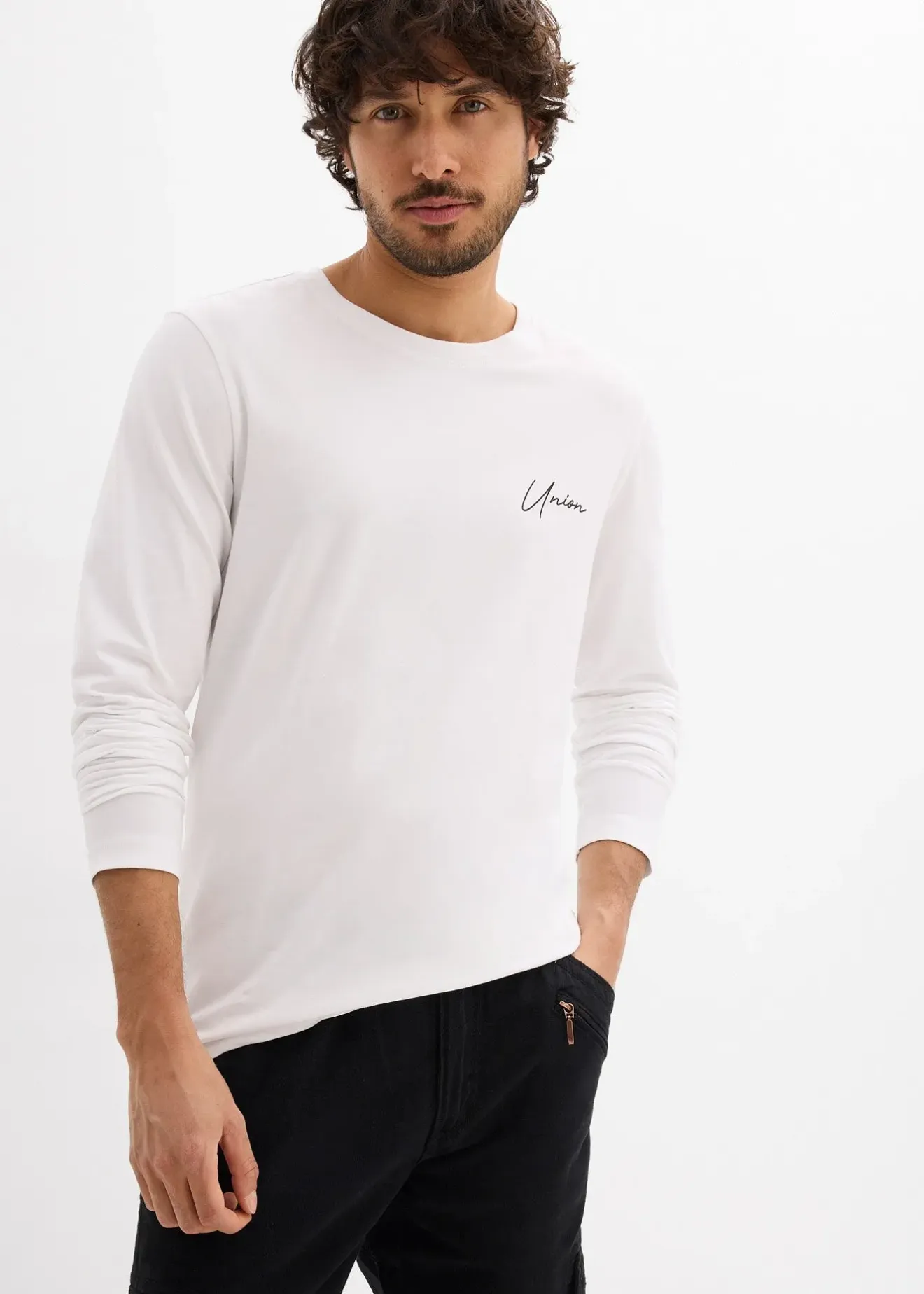 Homme bonprix T-Shirts & Polos|T-shirt manches longues en coton extensible, slim