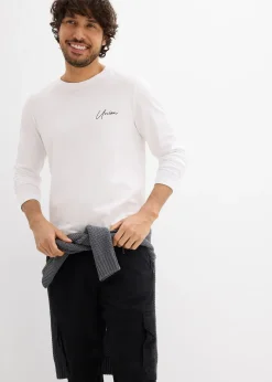 Homme bonprix T-Shirts & Polos|T-shirt manches longues en coton extensible, slim