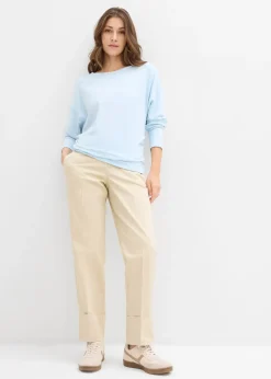 bonprix T-shirt manches longues en Punto di Roma confortable|Femme T-Shirts & Tops