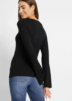 Femme bonprix T-Shirts & Tops|T-shirt manches longues en viscose extensible