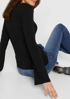 Femme bonprix T-Shirts & Tops|T-shirt manches longues en viscose extensible