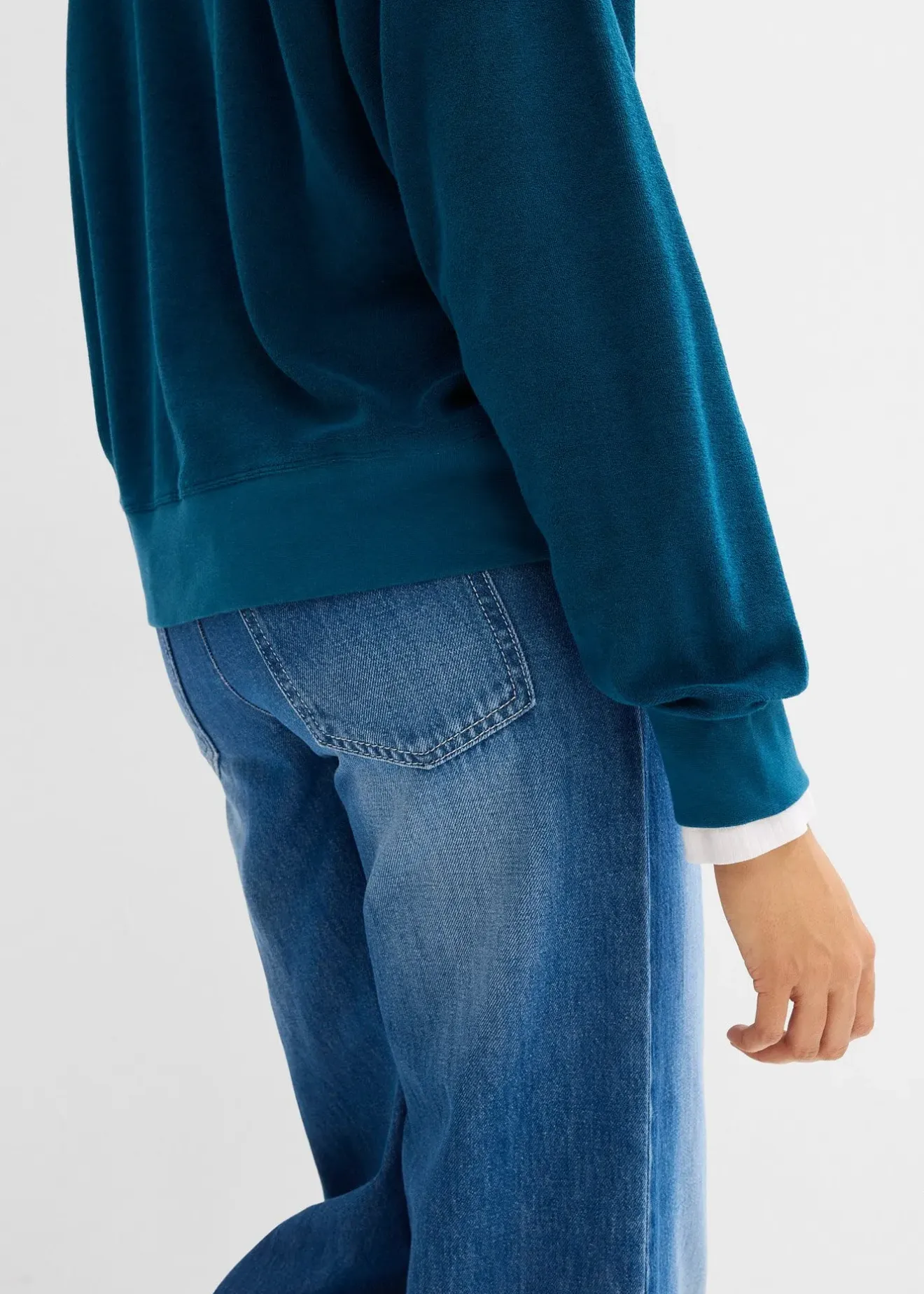 bonprix T-shirt manches longues en éponge|Femme Basiques|T-Shirts & Tops