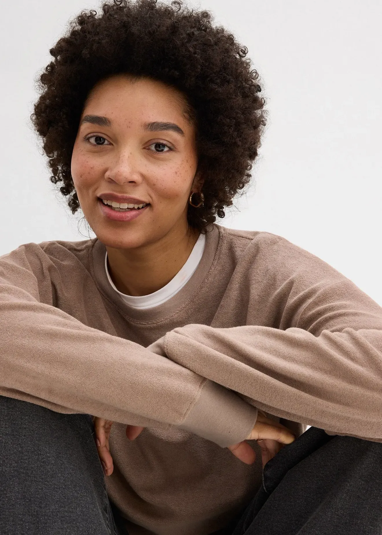 Femme bonprix Basiques|T-Shirts & Tops|T-shirt manches longues en éponge