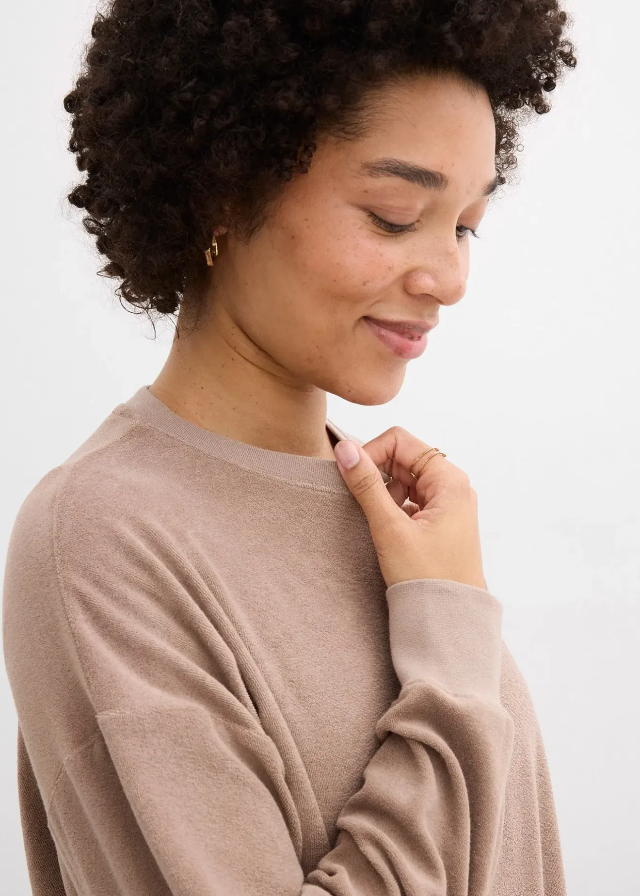 Femme bonprix Basiques|T-Shirts & Tops|T-shirt manches longues en éponge