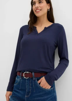 bonprix T-shirt manches longues en viscose extensible|Femme T-Shirts & Tops