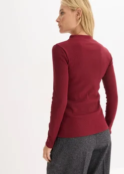 Femme bonprix T-Shirts & Tops|T-shirt manches longues en matière côtelée