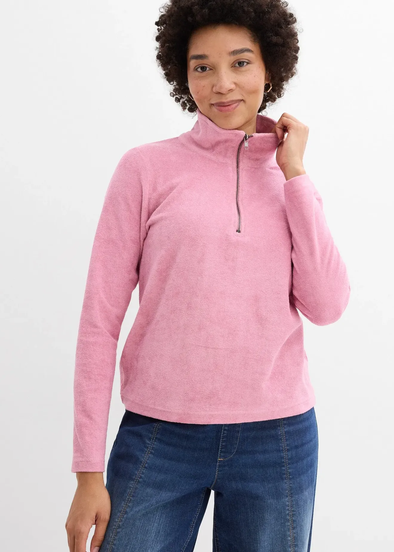 bonprix T-shirt manches longues en éponge|Femme Basiques|T-Shirts & Tops