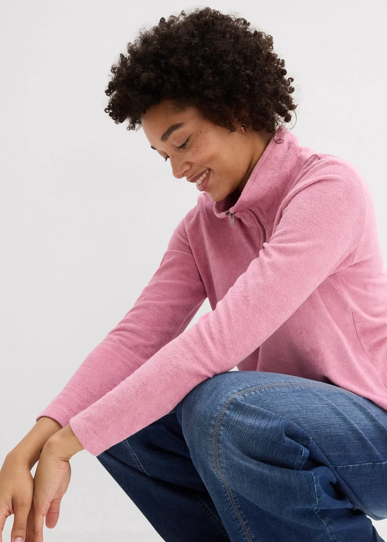 bonprix T-shirt manches longues en éponge|Femme Basiques|T-Shirts & Tops