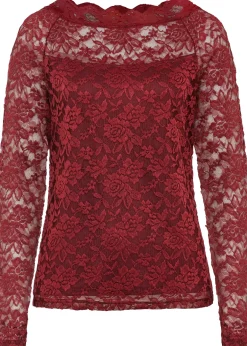 Femme bonprix T-Shirts & Tops|T-shirt manches longues en dentelle