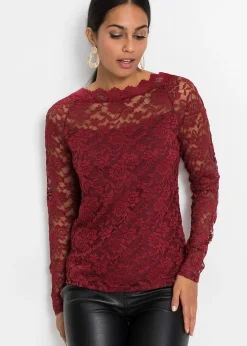 Femme bonprix T-Shirts & Tops|T-shirt manches longues en dentelle