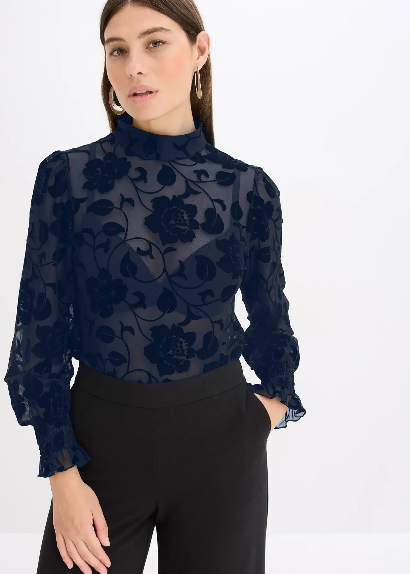 bonprix T-shirt manches longues légèrement transparent|Femme T-Shirts & Tops