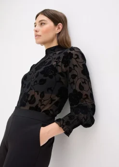 Femme bonprix T-Shirts & Tops|T-shirt manches longues légèrement transparent