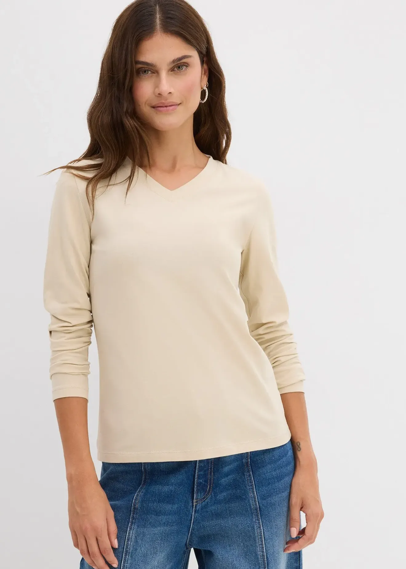 Femme bonprix Basiques|T-Shirts & Tops|T-shirt manches longues près du corps