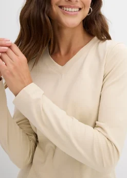 Femme bonprix Basiques|T-Shirts & Tops|T-shirt manches longues près du corps