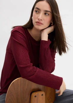 Femme bonprix T-Shirts & Tops|T-shirt manches longues texturé