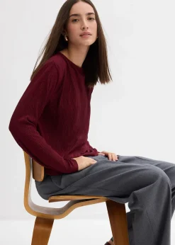 Femme bonprix T-Shirts & Tops|T-shirt manches longues texturé