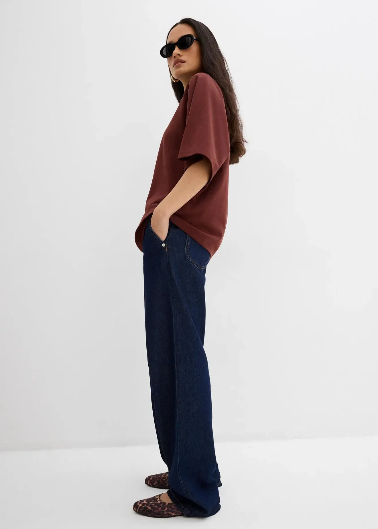 Femme bonprix T-Shirts & Tops|T-shirt oversize à manches amples, 100% coton