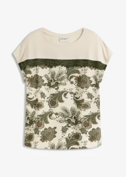 Femme bonprix T-Shirts & Tops|T-shirt oversize avec un galon de dentelle