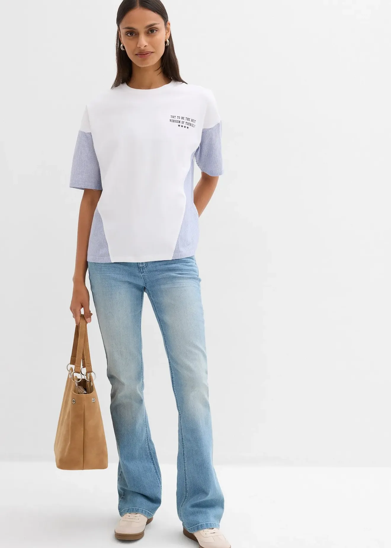 Femme bonprix T-Shirts & Tops|T-shirt oversize en coton extensible