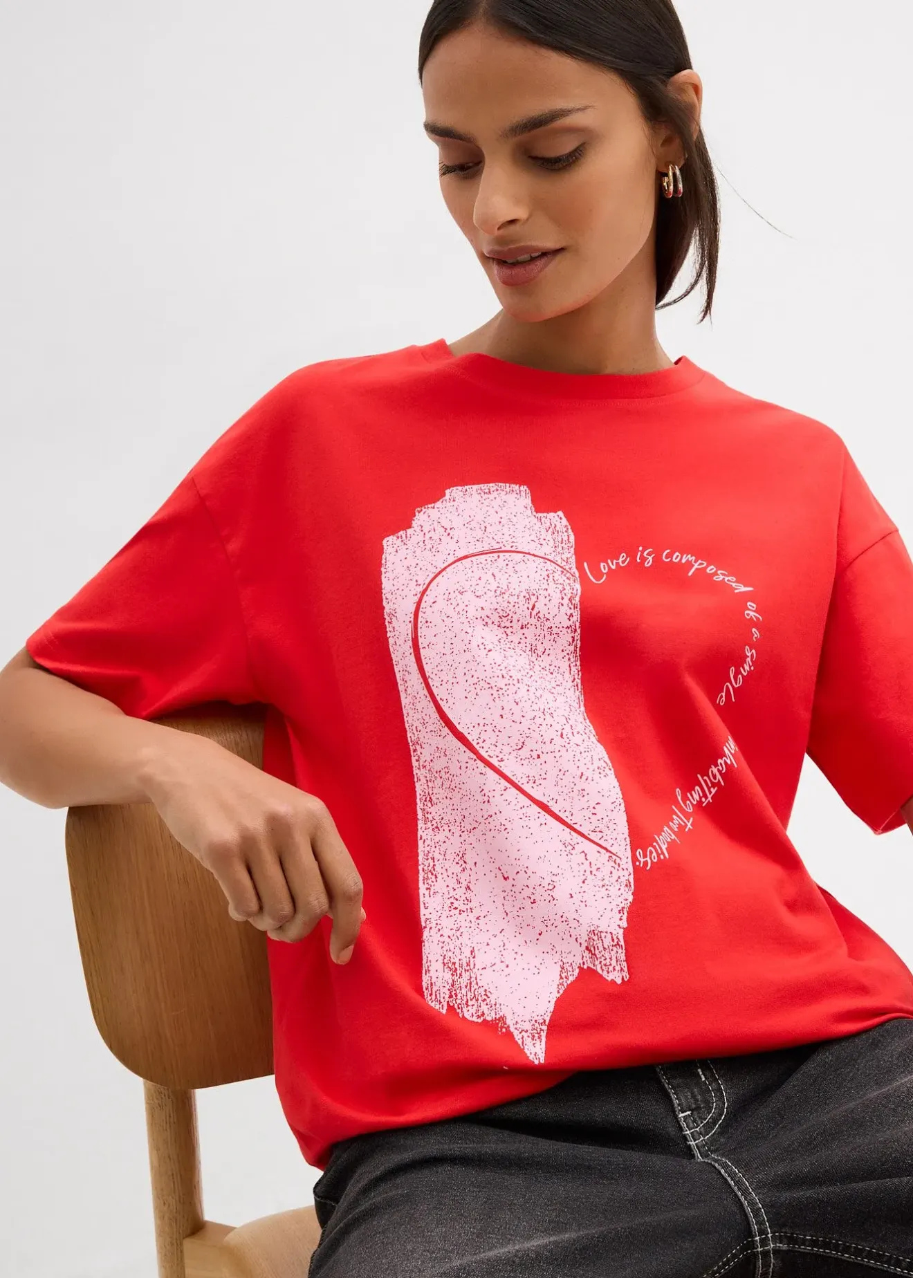 Femme bonprix T-Shirts & Tops|T-shirt oversize en coton extensible