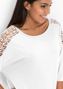 Femme bonprix T-Shirts & Tops|T-shirt oversize en viscose et dentelle