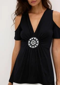 bonprix T-shirt épaules nues en mesh|Femme T-Shirts & Tops