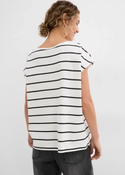 Femme bonprix T-Shirts & Tops|T-shirt rayé en maille