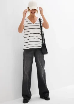 Femme bonprix T-Shirts & Tops|T-shirt rayé en maille