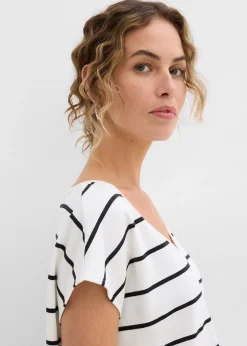 Femme bonprix T-Shirts & Tops|T-shirt rayé en maille