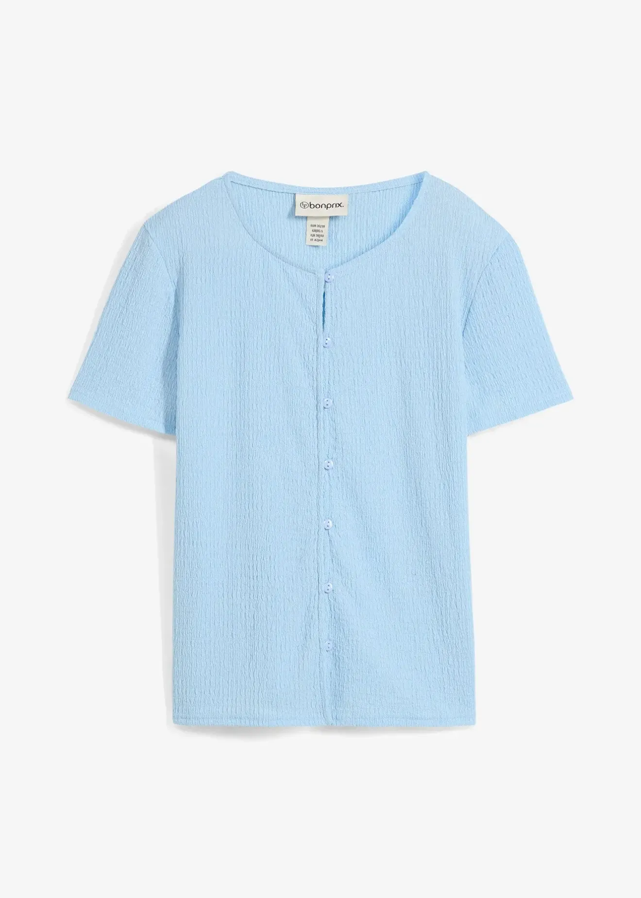 Femme bonprix T-Shirts & Tops|T-shirt texturé et boutonné