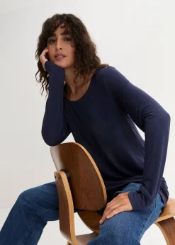 bonprix T-shirt viscose long, manches longues|Femme T-Shirts & Tops