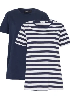 bonprix T-shirts col rond en coton|Femme Basiques|T-Shirts & Tops