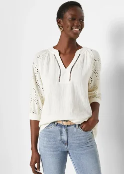 Femme bonprix Chemisiers|Tunique aérienne en gaze de coton