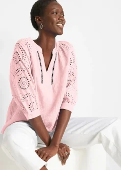 Femme bonprix Chemisiers|Tunique aérienne en gaze de coton