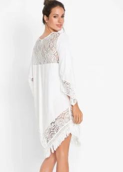 Femme bonprix Vêtements De Plage|Chemisiers|Tunique de plage longue à dentelle