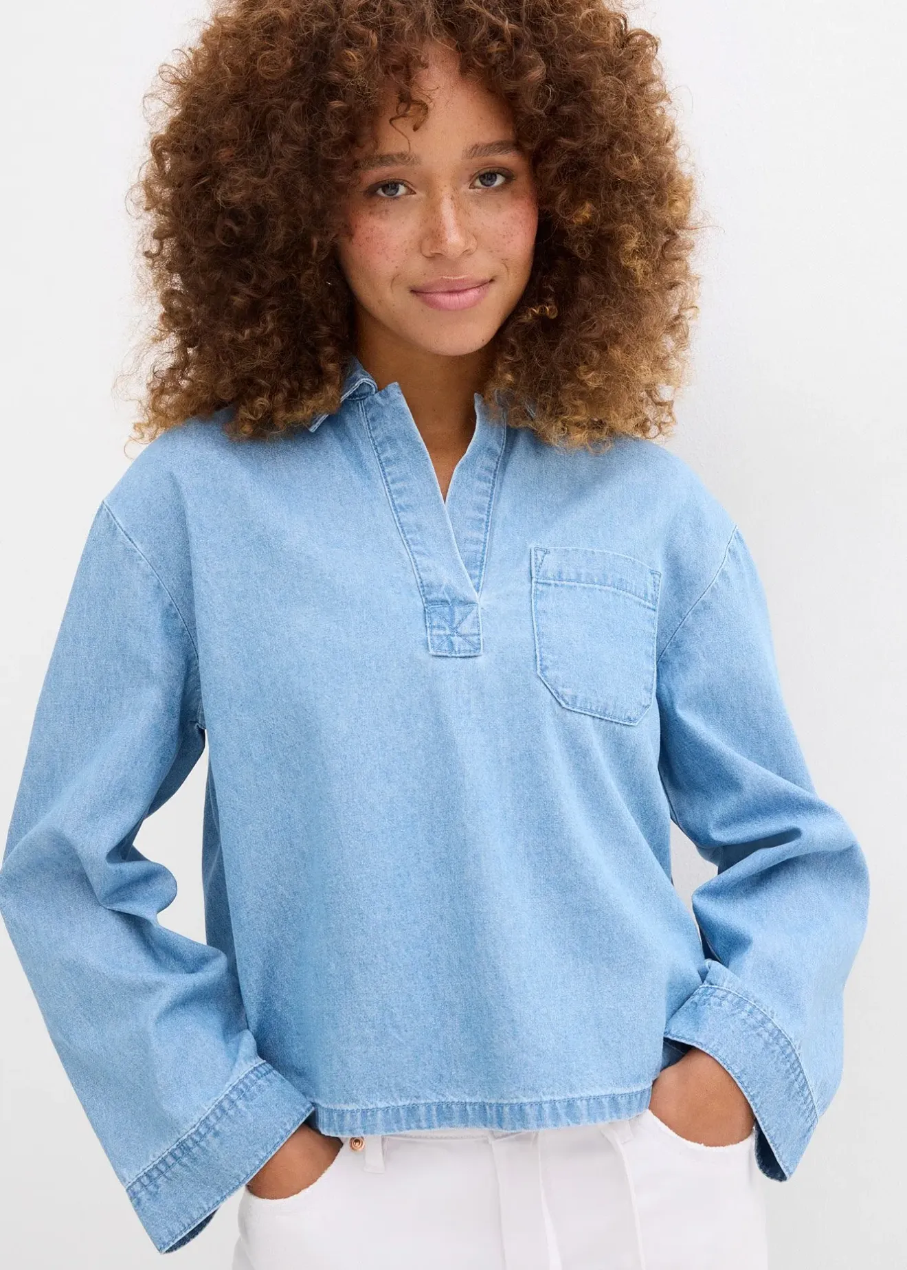 bonprix Tunique en jean|Femme Chemisiers