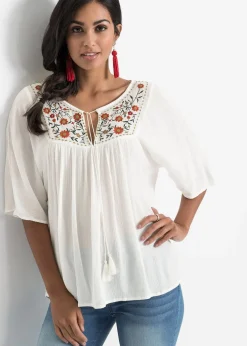 bonprix Tunique en viscose effet froissé|Femme Chemisiers