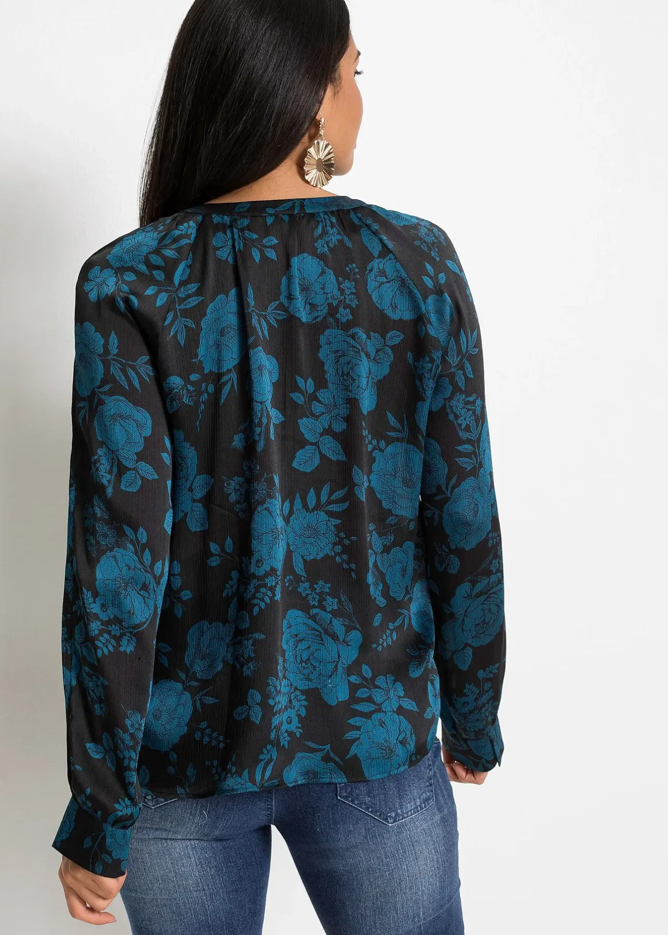 Femme bonprix Chemisiers|Tunique-blouse en crêpe léger