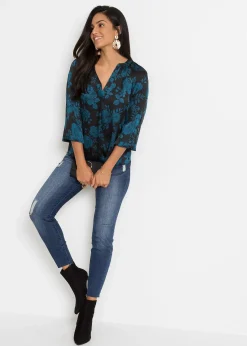 Femme bonprix Chemisiers|Tunique-blouse en crêpe léger