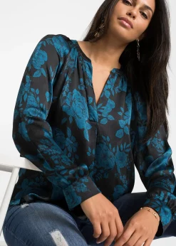 Femme bonprix Chemisiers|Tunique-blouse en crêpe léger