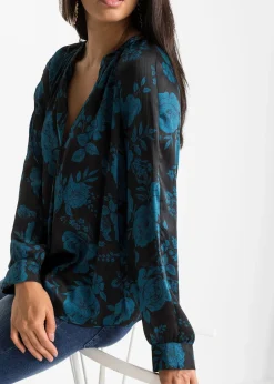 Femme bonprix Chemisiers|Tunique-blouse en crêpe léger