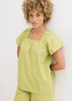 bonprix Tunique-blouse en seersucker coton|Femme Chemisiers