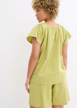 bonprix Tunique-blouse en seersucker coton|Femme Chemisiers