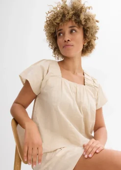 Femme bonprix Chemisiers|Tunique-blouse en seersucker coton