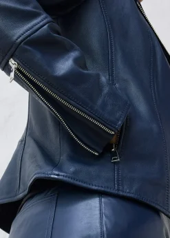 bonprix Veste biker en cuir nappa d’agneau|Femme Premium|Vestes & Manteaux