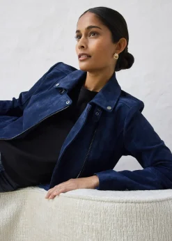 bonprix Veste biker en cuir velours|Femme Premium|Vestes & Manteaux