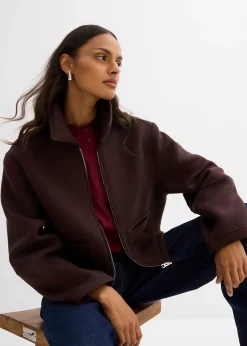 Femme bonprix Vestes & Manteaux|Veste courte en matière néoprène